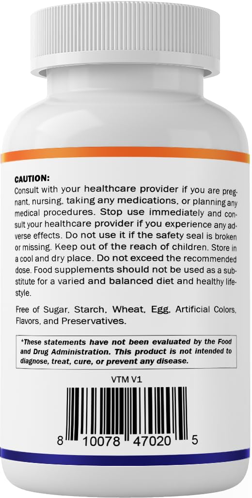 Vitamatic Pantothenic Acid (Vitamin B5) 500 mg, 200 Vegetarian Capsules — Amazon image 9