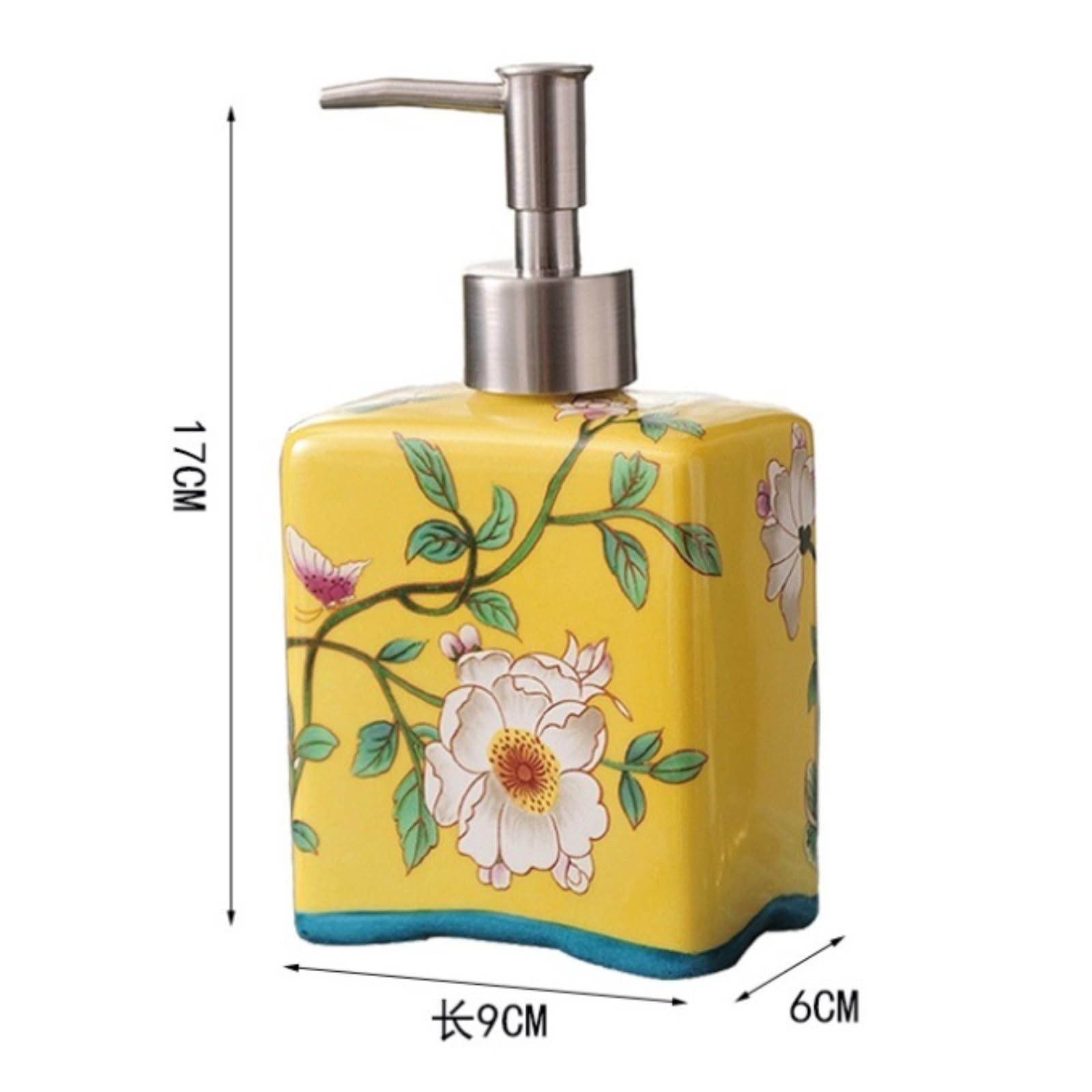 Dispenser Sapone Ricaricabile Dispenser Di Sapone In Ceramica Per Bagno E Cucina, Bottiglia Per Liquidi Da Ufficio Con Pompa Dosatore Liquido(White)