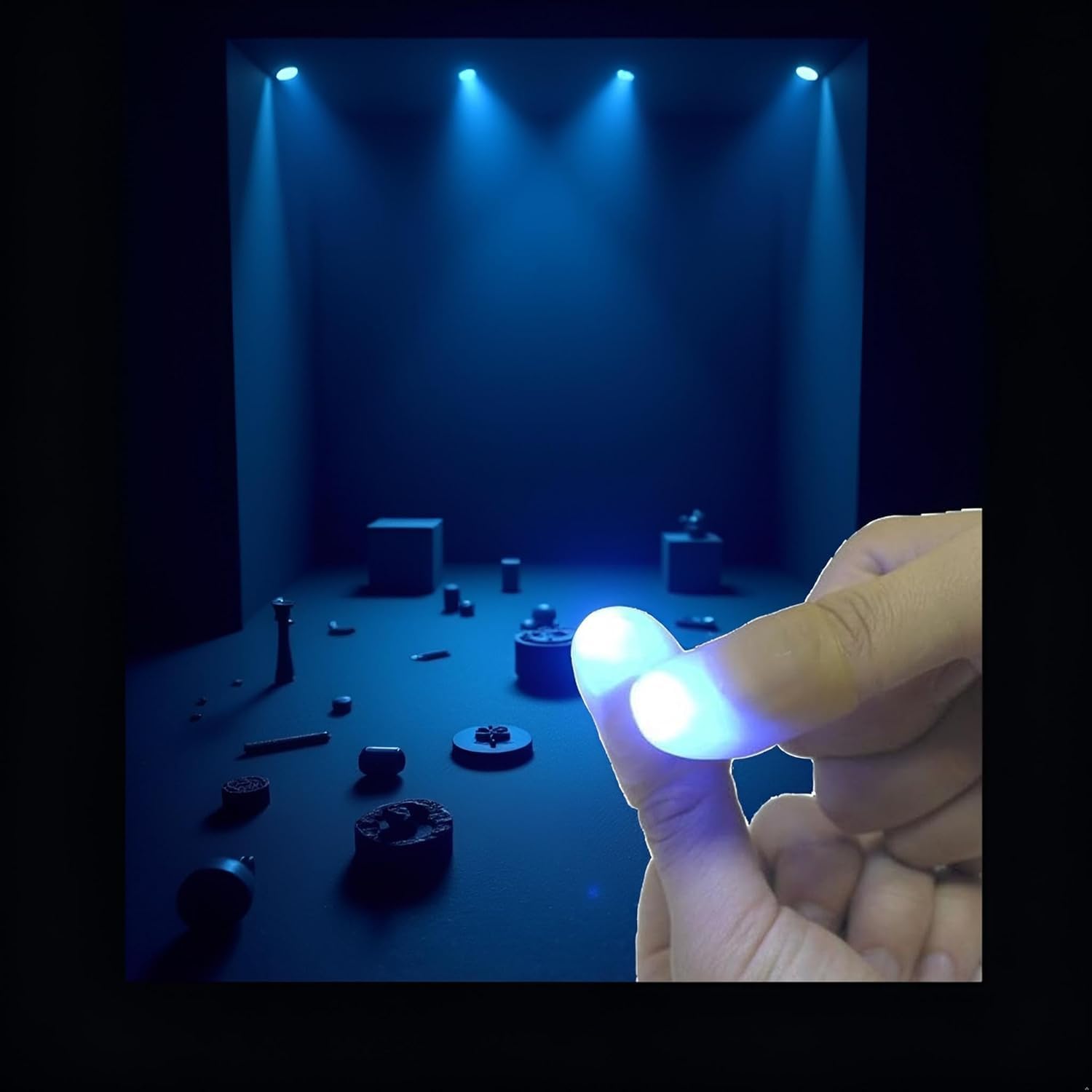 2 Pcs Thumb Light Magic Finger Light Up Thumb Tips LED Finger Lamp Thumbs Light Party Magic Stage Tricks Performance Props Tool for Funny Novelty Toy Kits (Blue) - Image 4