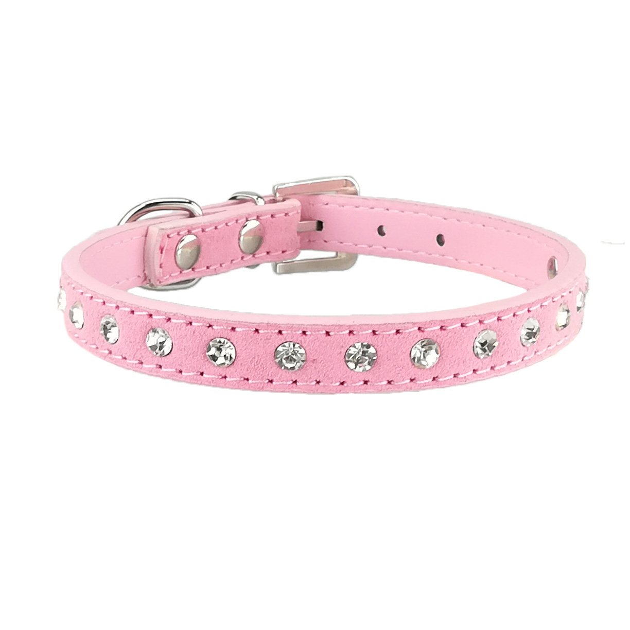Lindo Diamante Cachorro Collar Bling Gamuza Collar para Perros pequeños Gatos