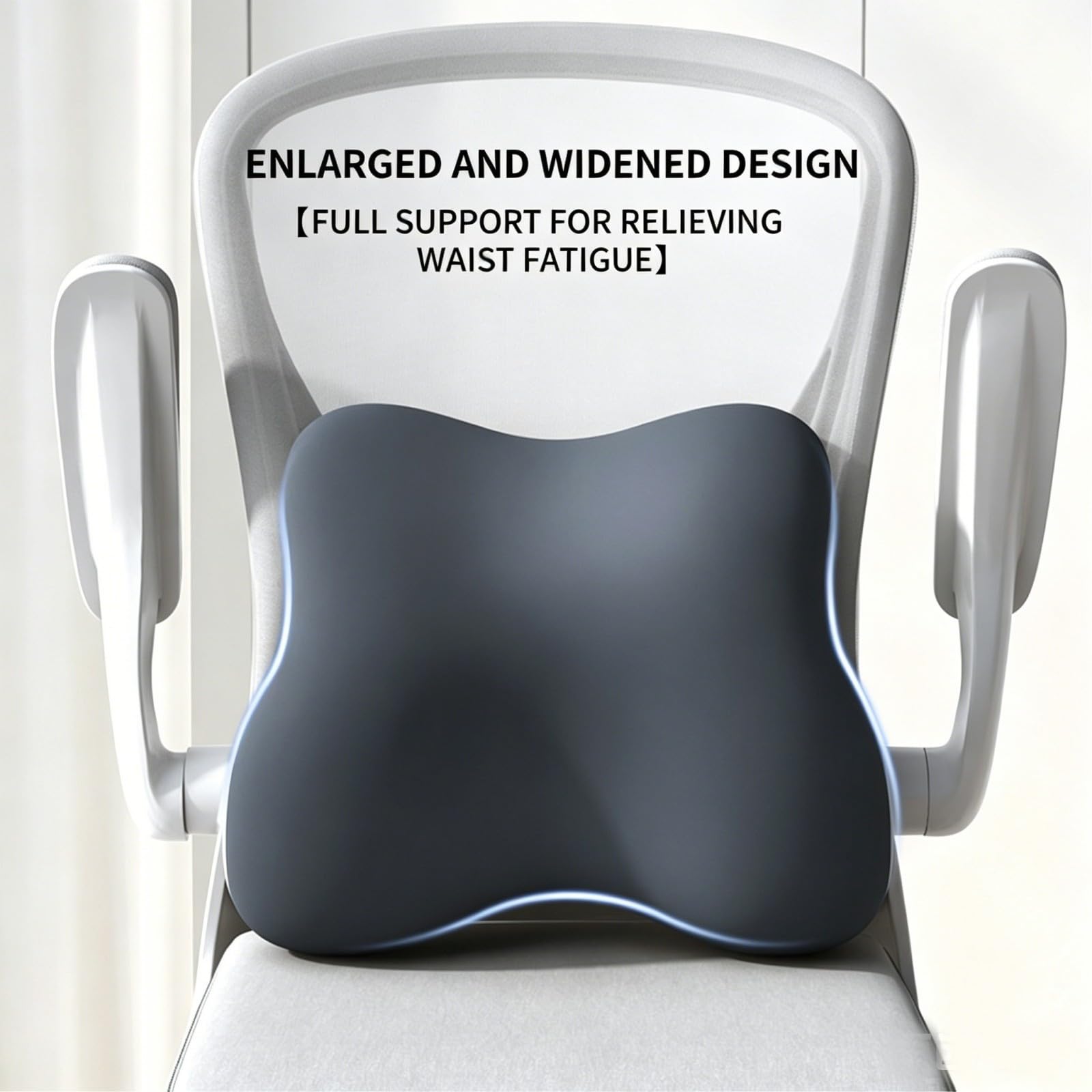 HJDMO - Cuscino in memory foam per sedia da ufficio, cuscino di supporto lombare per alleviare il dolore alla schiena, cuscino ortopedico spesso per dolore al coccige sciatica, 37 x 34 x 13,5 cm, 6