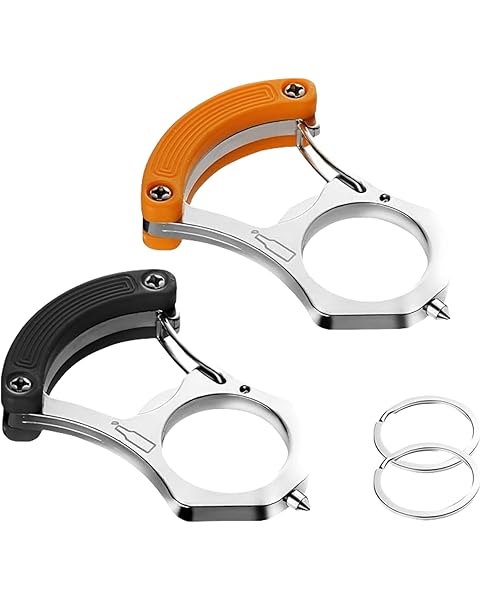 2 Pcs Multifunctional Keychain,Car Key Chain with Window Breaker,Box Cutter,Bottle ...