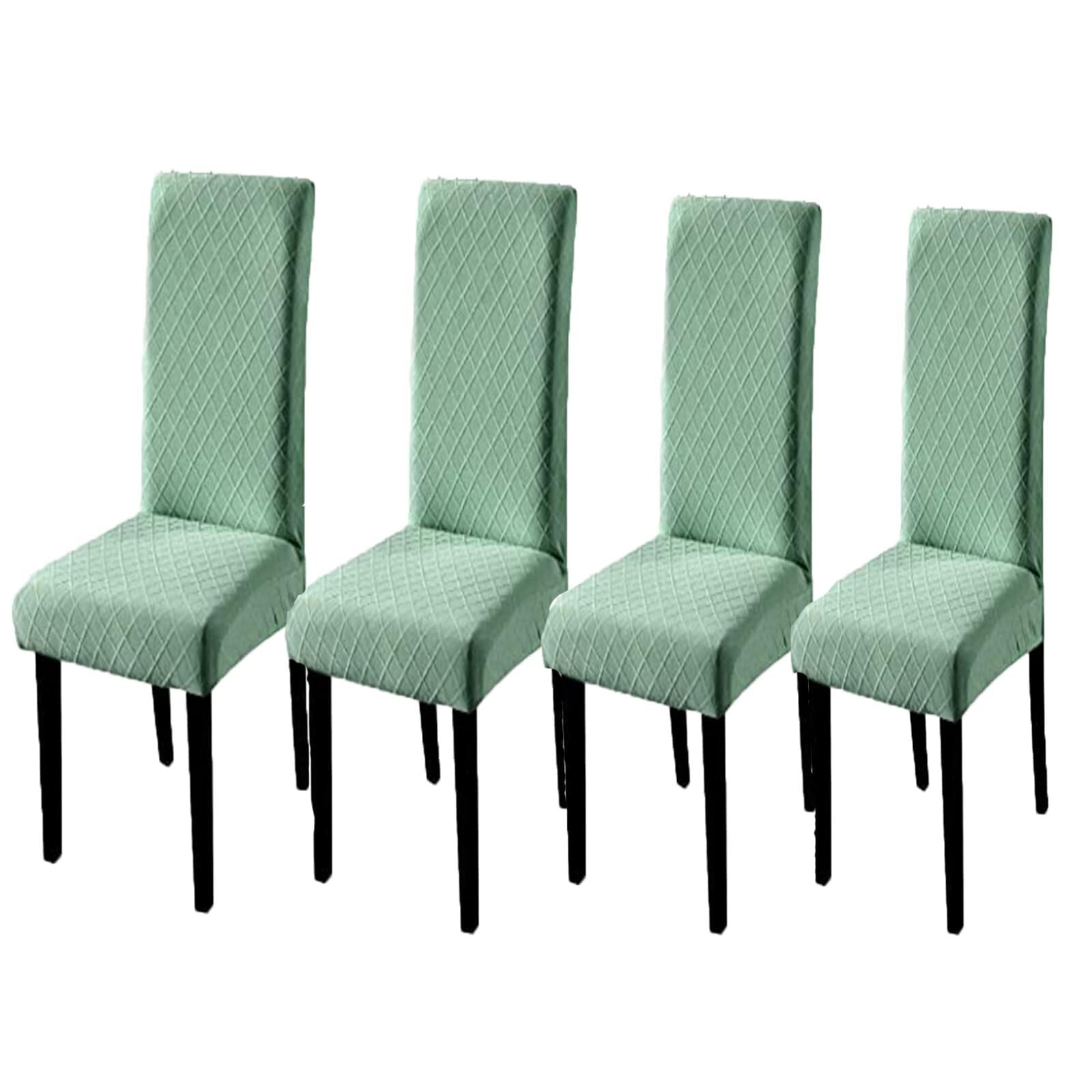 NMVAWIPT Chair Covers For Dining Room, Geometric Jacquard Slipcover, Soft Stretch Washable Removable Parsons Protector(18#,4pcs)