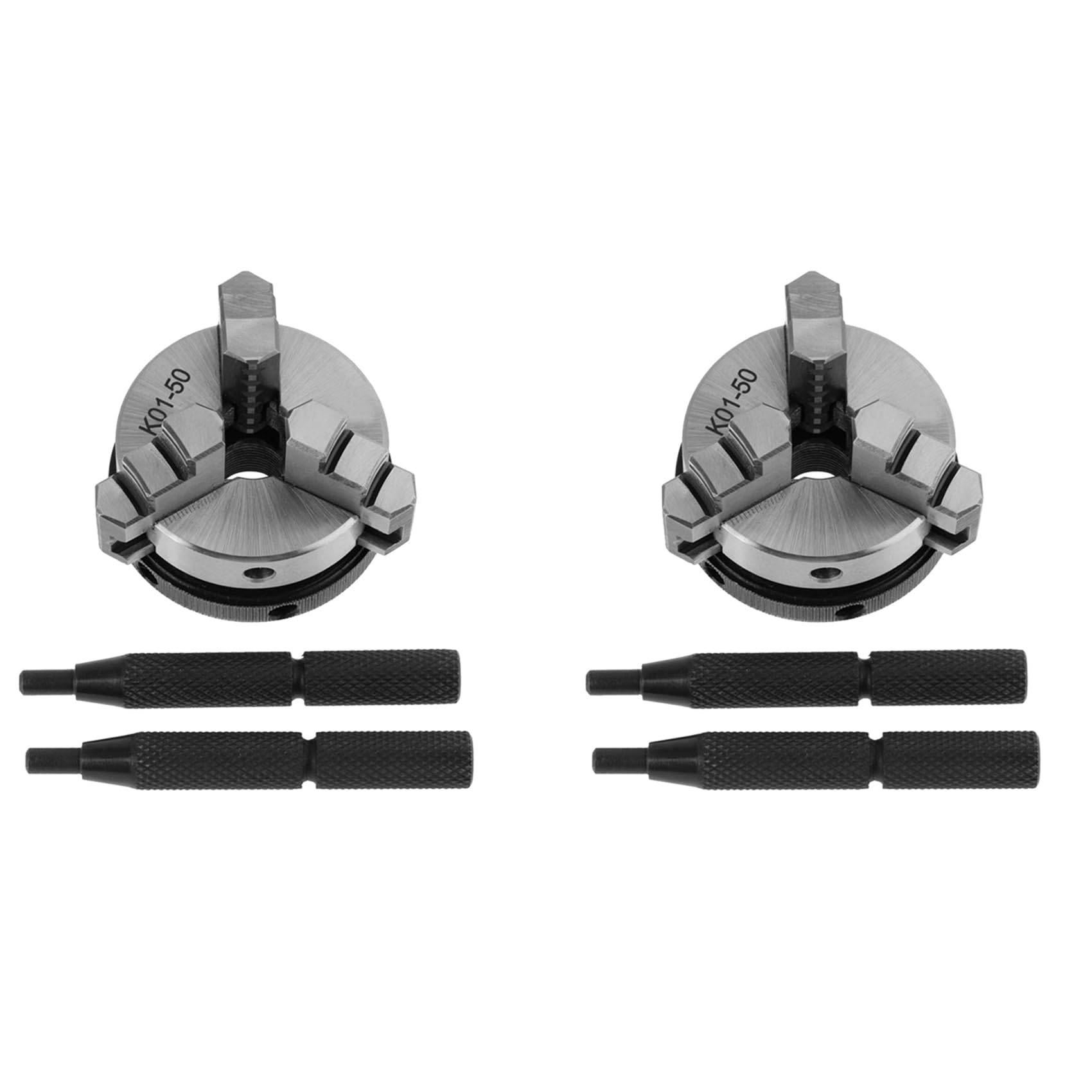 Jnchdghwa Silver 2X Lathe Chuck K01 50 Self-Centering Mini Lathe Chuck 3 Jaw Wood Lathe Tool