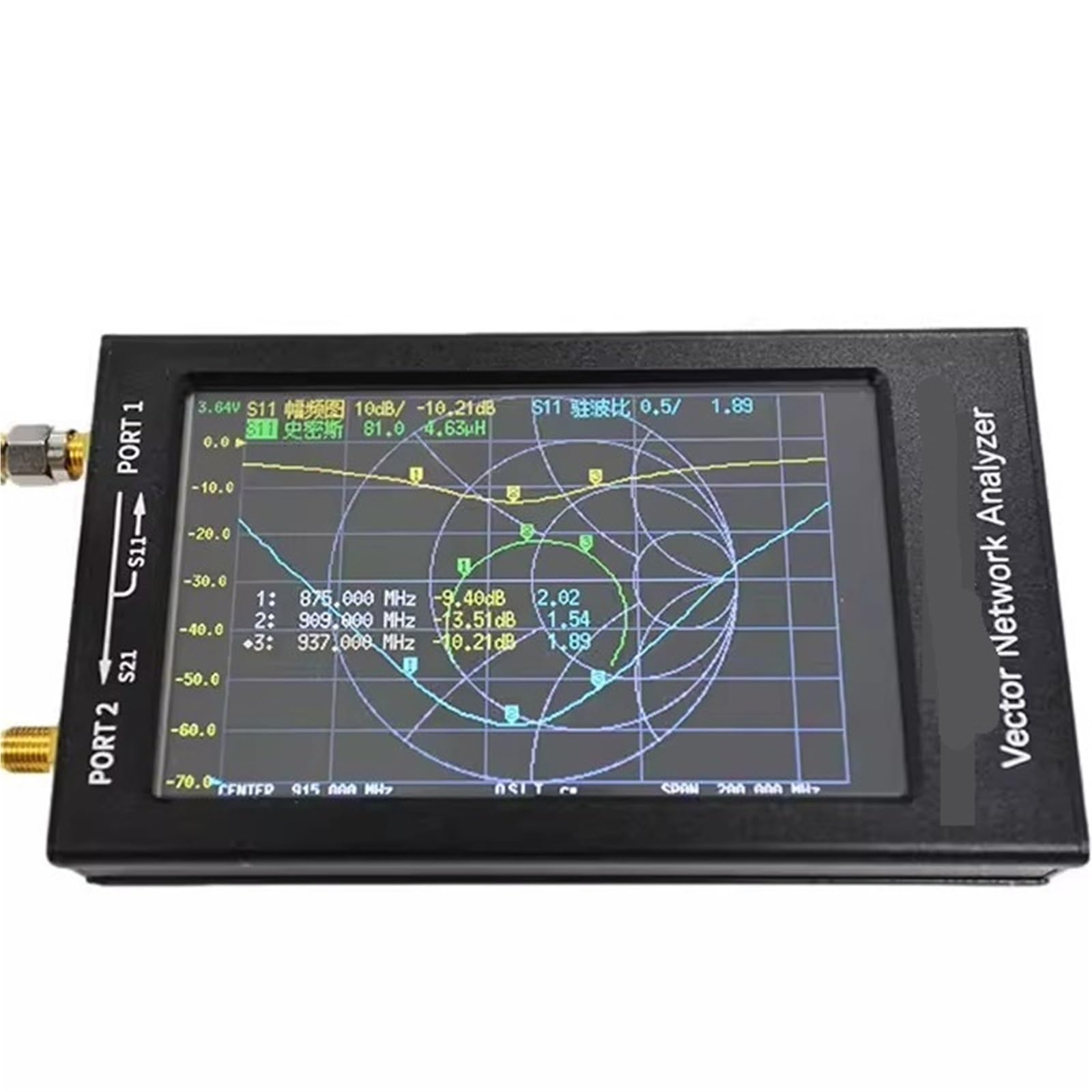 Analizador de red, Analizador De Red Vectorial 50 KHz-3 GHz, Pantalla 4,3"