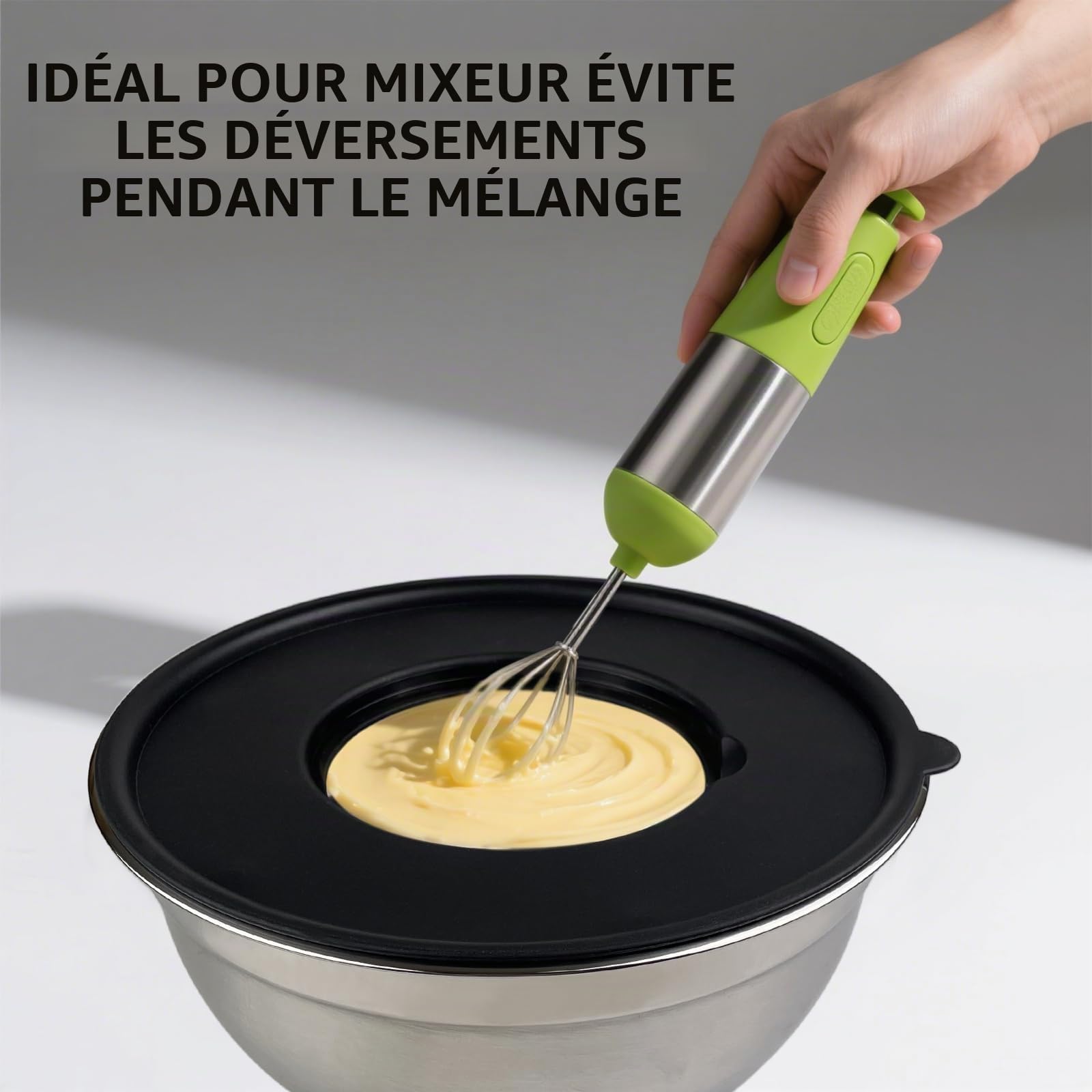 Lot de 5 Cul de Poule Inox avec Couvercle, 1L, 1.5L, 2L, 3L, 4.5L, Bowl de Mélange avec 3 Râpes, Saladier Empilables, AntidéRapant, Résistant, Lavable au Lave Vaisselle, pour Cuisine