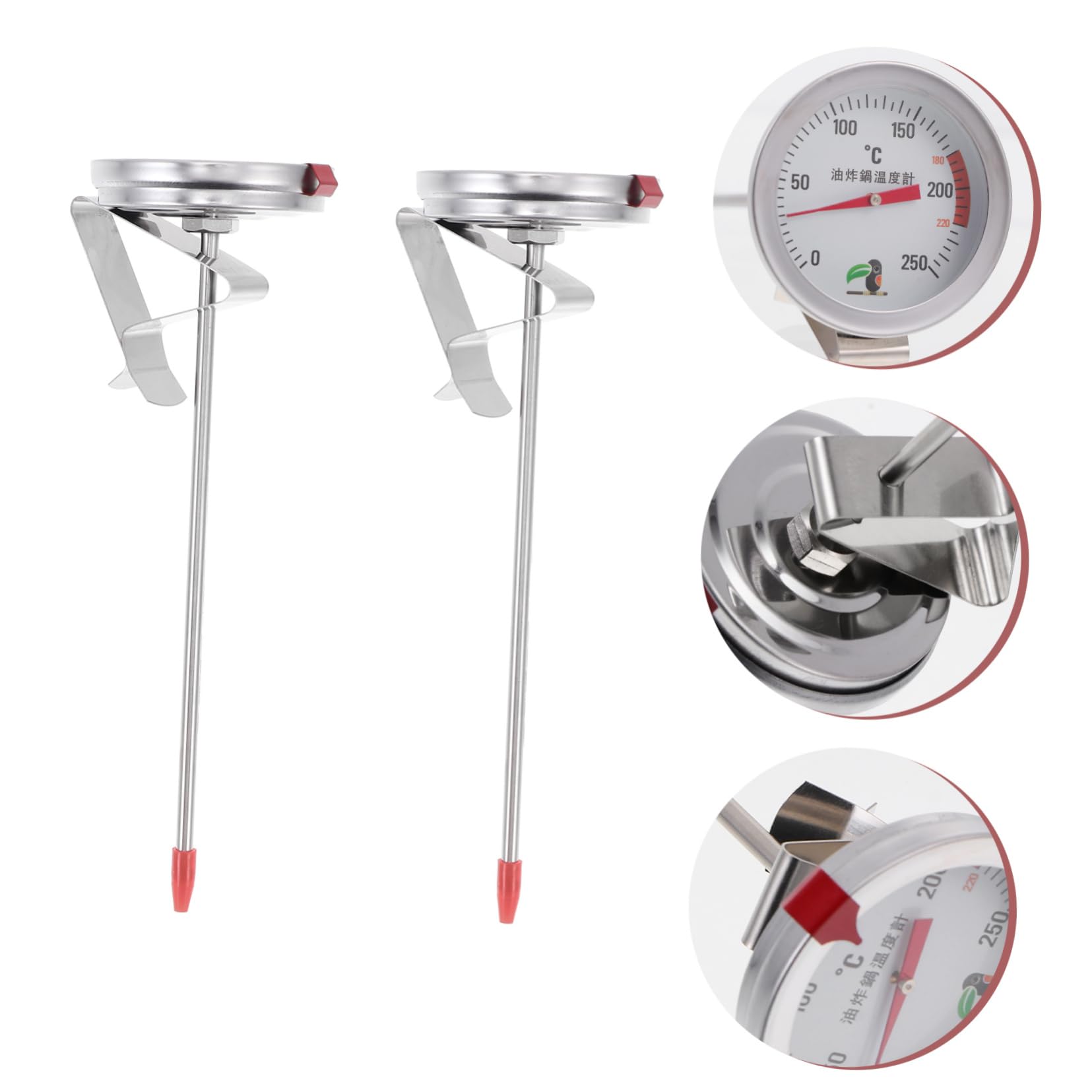 ABOOFAN 4 Piezas Sonda Medidor De Temperatura De Aceite Tipo De Sonda Termómetro De Alimentos Termómetro De Alimentos De Acero Inoxidable De Alta Temperatura Herramienta De
