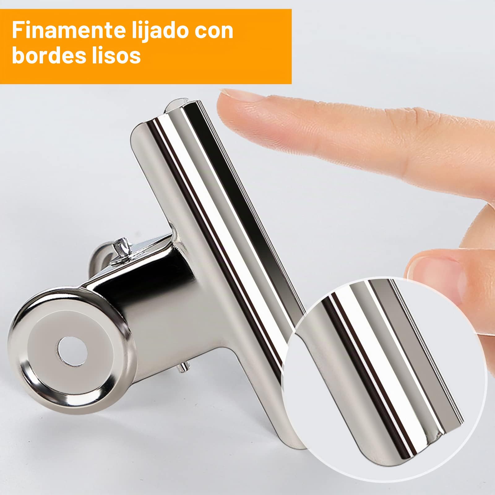 63mm Bulldog Clip, 12 Piezas Grande Bulldog Clip | Pinza Bulldog, Plata Binder Clip, Metal Bisagra Clip para Oficina Escuela Foto