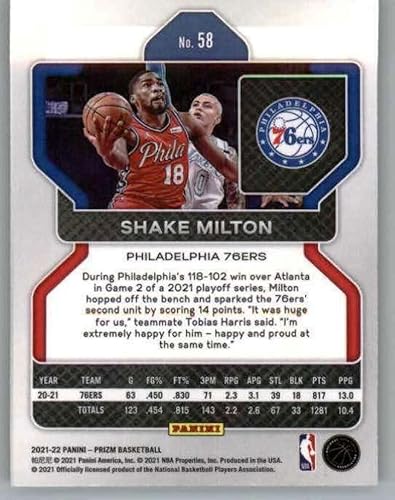 Miniatura 2 de 2021-22 PANINI PRIZM #58 SHAKE MILTON PHILADELPHIA 76ERS BASKETBALL OFFICIAL TRADING CARD OF THE NBA