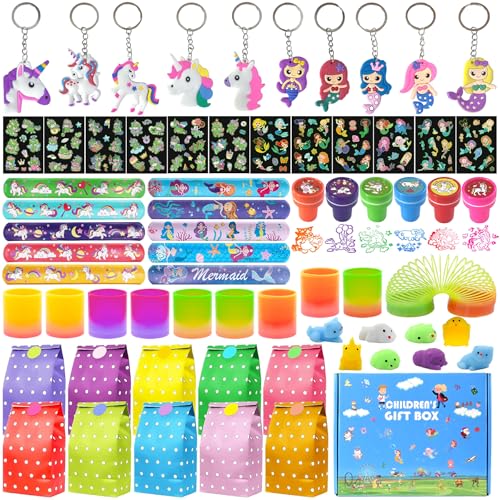 FEMBW Einhorn Deko Mitgebsel Kindergeburtstag, Gastgeschenke Kinder für Party, Give Aways Kindergeburtstag Mädchen mit Spirale Spielzeug Schlüsselanhänger Einhorn Meerjungfrau Stempel Tattoo FEMBW Einhorn Deko Mitgebsel Kindergeburtstag, Gastgeschenke Kinder für Party, Give Aways Kindergeburtstag Mädchen mit Spirale Spielzeug Schlüsselanhänger Einhorn Meerjungfrau Stempel Tattoo
