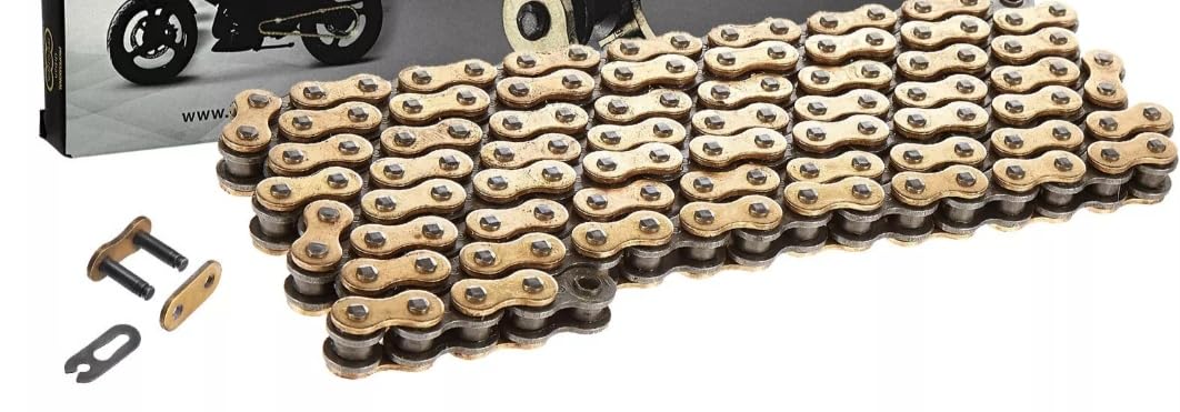 MX CHAIN CATENA PASSO 520 MOTO CROSS ENDURO SENZA O-RING 120 MAGLIE ORO - Foto 10