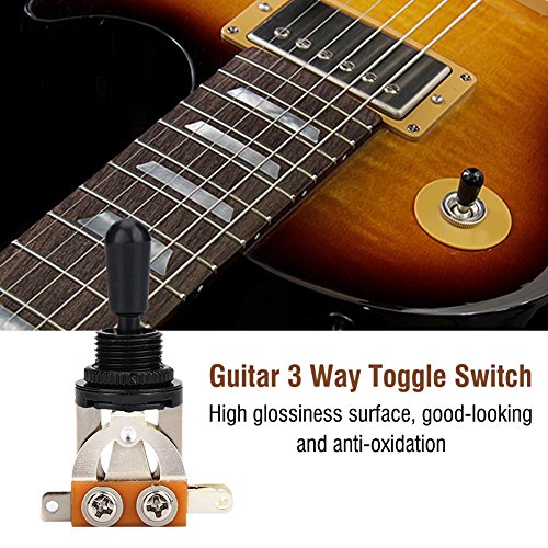 Bnineteenteam Guitar 3 Way Toggle Switch ith Black Tip Replacement Part for LP Style Electric Guitar(Black) - Image 3