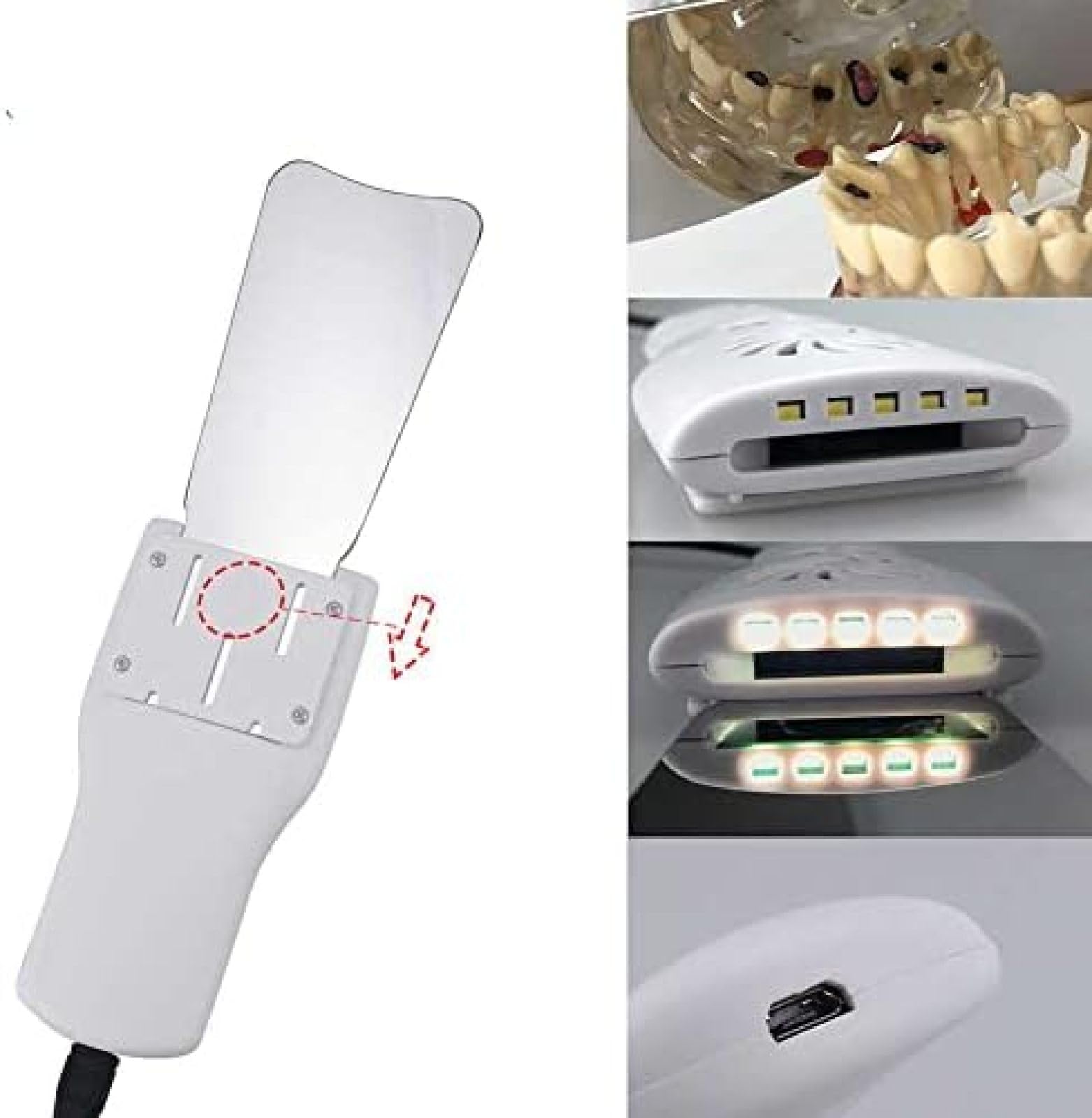 Miroirs de Photographie Dentaire, miroirs intra-oraux Anti-buée avec poignée, kits de Soins dentaires, Miroir d'orthodontie LED, réflecteur Dentaire Double Face