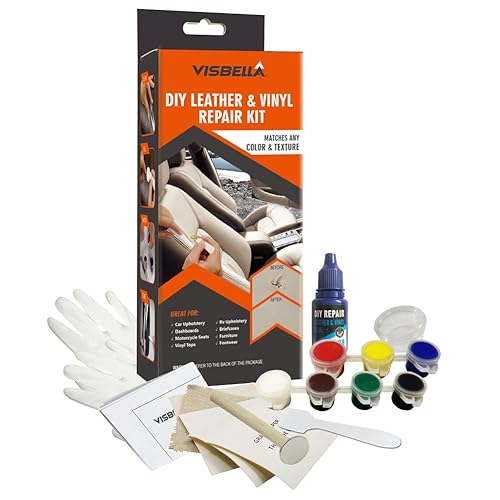 Kit de reparación de cuero y vinilo para bricolaje, herramienta para arreglar agujeros, rasgaduras, chaqueta de tapicería, asiento de automóvil de