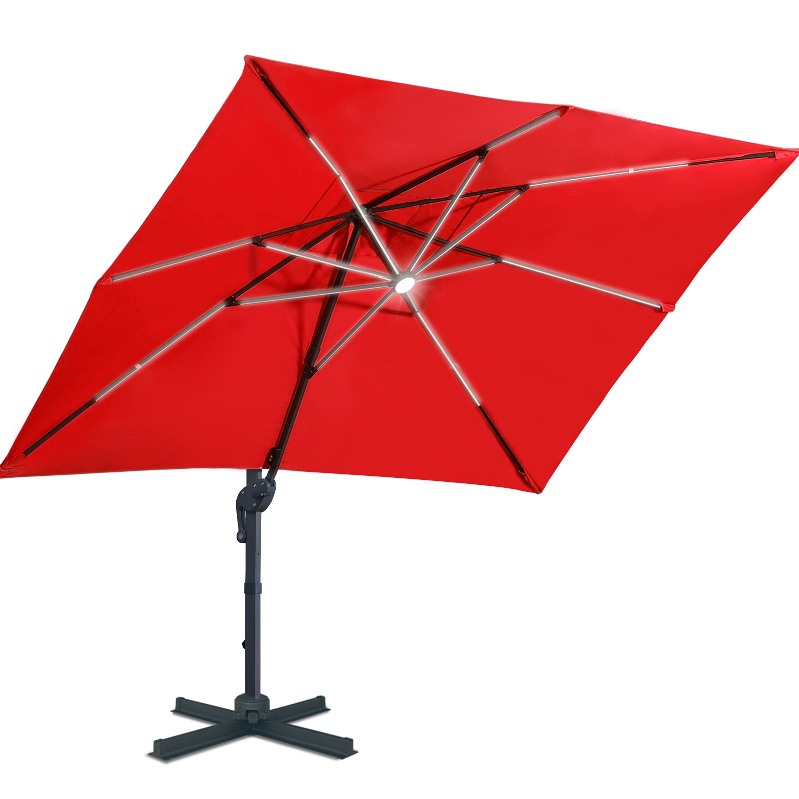 Buy Sunnyglade 10x10ft Solar Powered LED Cantilever Patio Umbrella