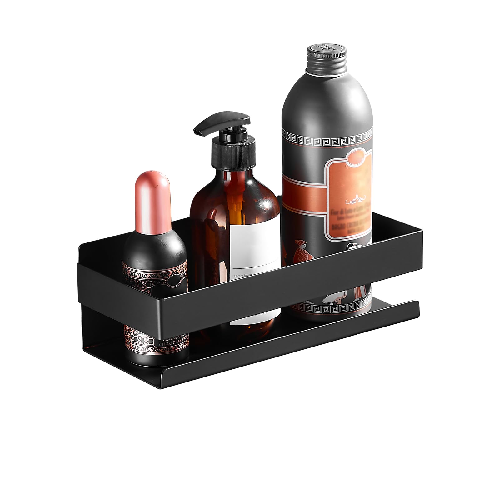 YIGUANXIN No Drill Shower Caddy, Stainless Steel Bathroom Shelf, Hotel Matte Black Organizer Storage Rack