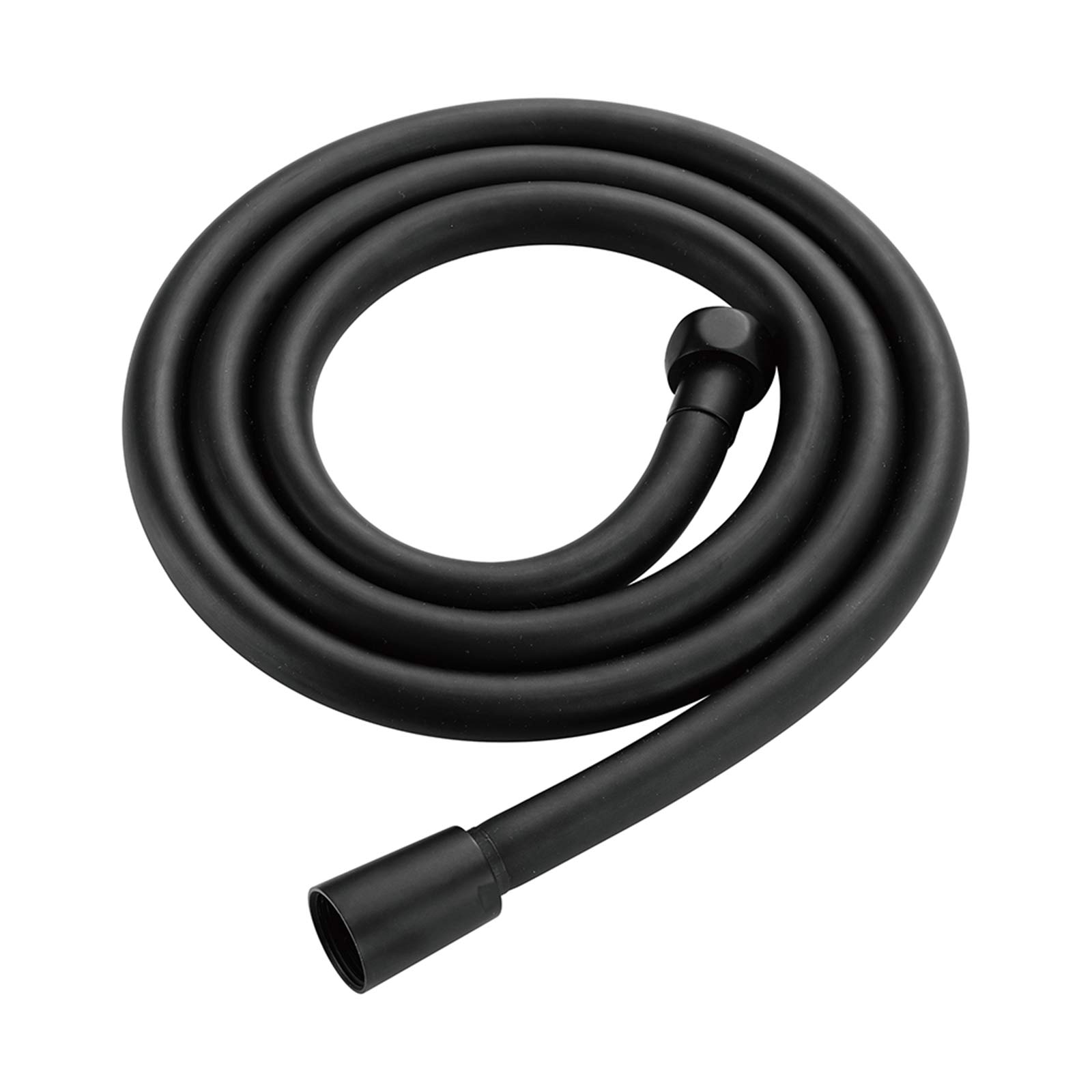 Tuyau de douche flexible PVC noir 1.5m universel avec écrou laiton pour douchette à main
