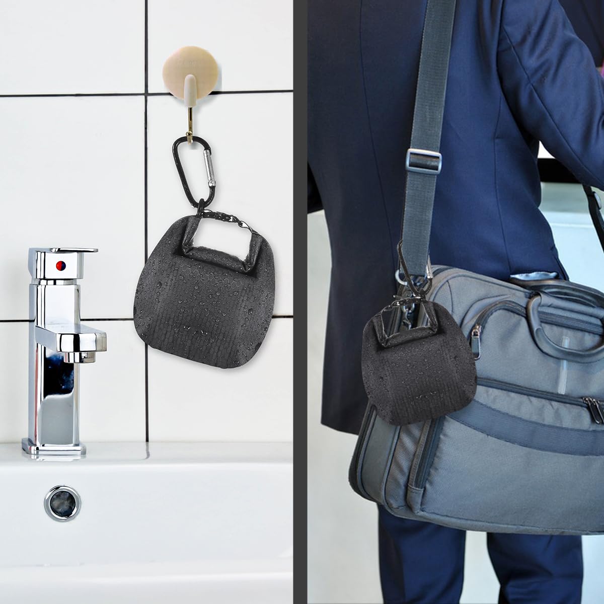 Regerly Zeepzakjes, 2 stuks, waterdichte zeephoezen, multifunctioneel, waterdicht en lekvrij, met netzak van schuim en haak, voor reizen, camping, buiten