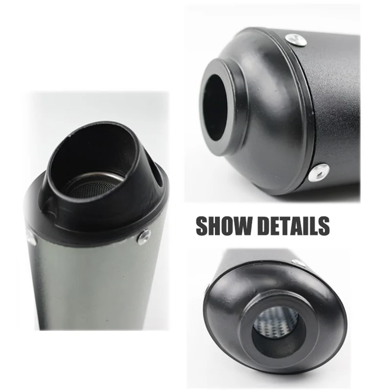 Silencieux echappement Kit d'assemblage de silencieux d'échappement de moto de 28 mm pour CRF50 KT Suzuki Pit Bike Motocross(Black1)
