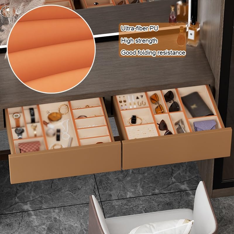 Organizadores De Cajones para Joyas Apilables Bandejas para Guardar Joyas En La Cómoda Insertos para Cajones Vitrinas para Anillos para Pendientes para Collares para Relojes(Red-A)