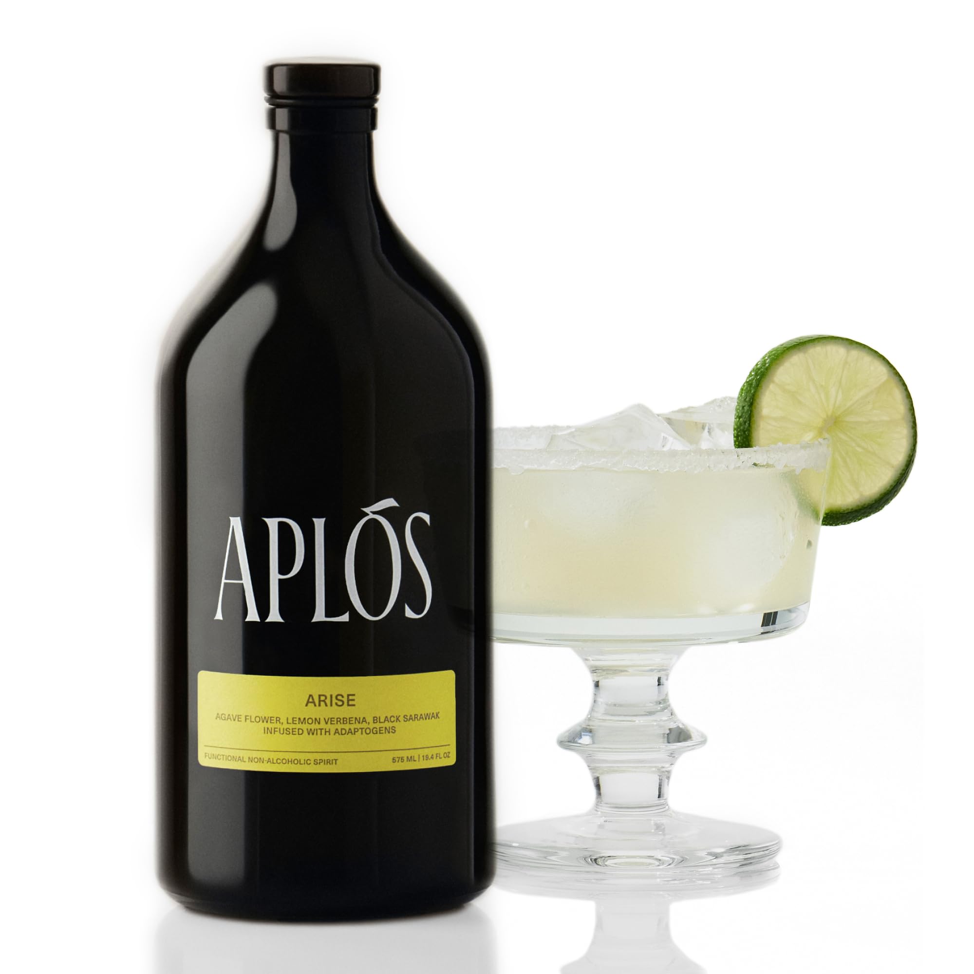 Aplós ARISE Non-Alcoholic Adaptogen-Infused Beverage, Tequila Style Alternative, Formulated to Elevate Mood, 19.4oz (575ml)