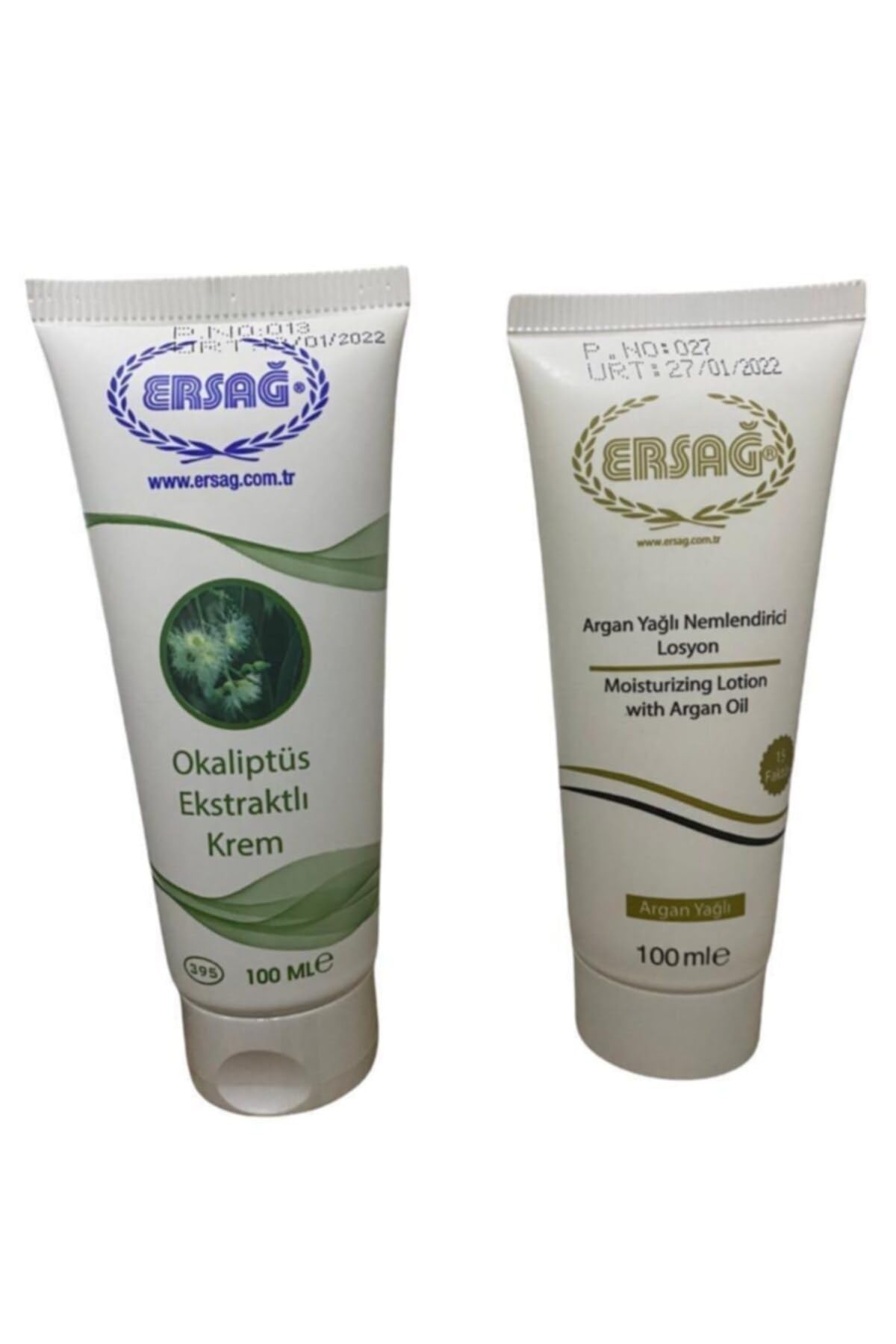 Ersağ Okaliptüs Ekstratlı Krem 100 Ml+Argan Yağlı Nemlendirici Losyon 100 Ml