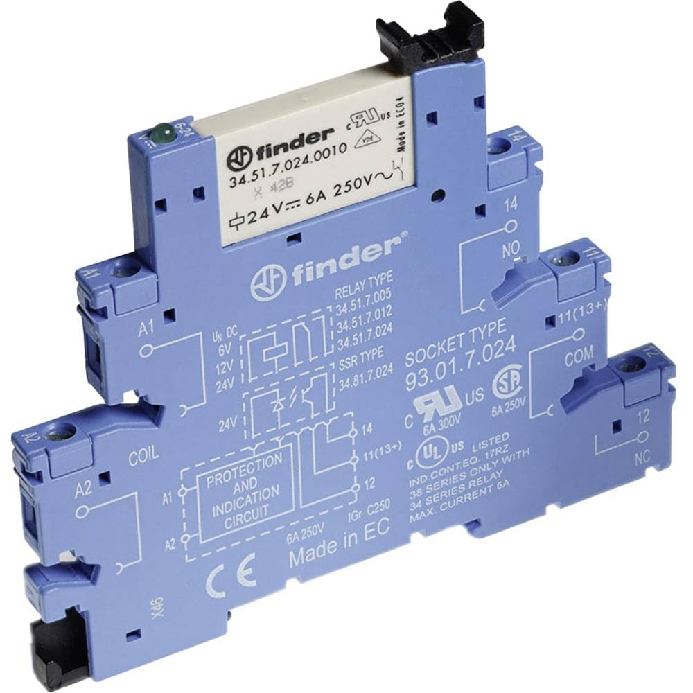 Finder serie 38 - Módulo rele muelle conmutado 24vac/corriente continua