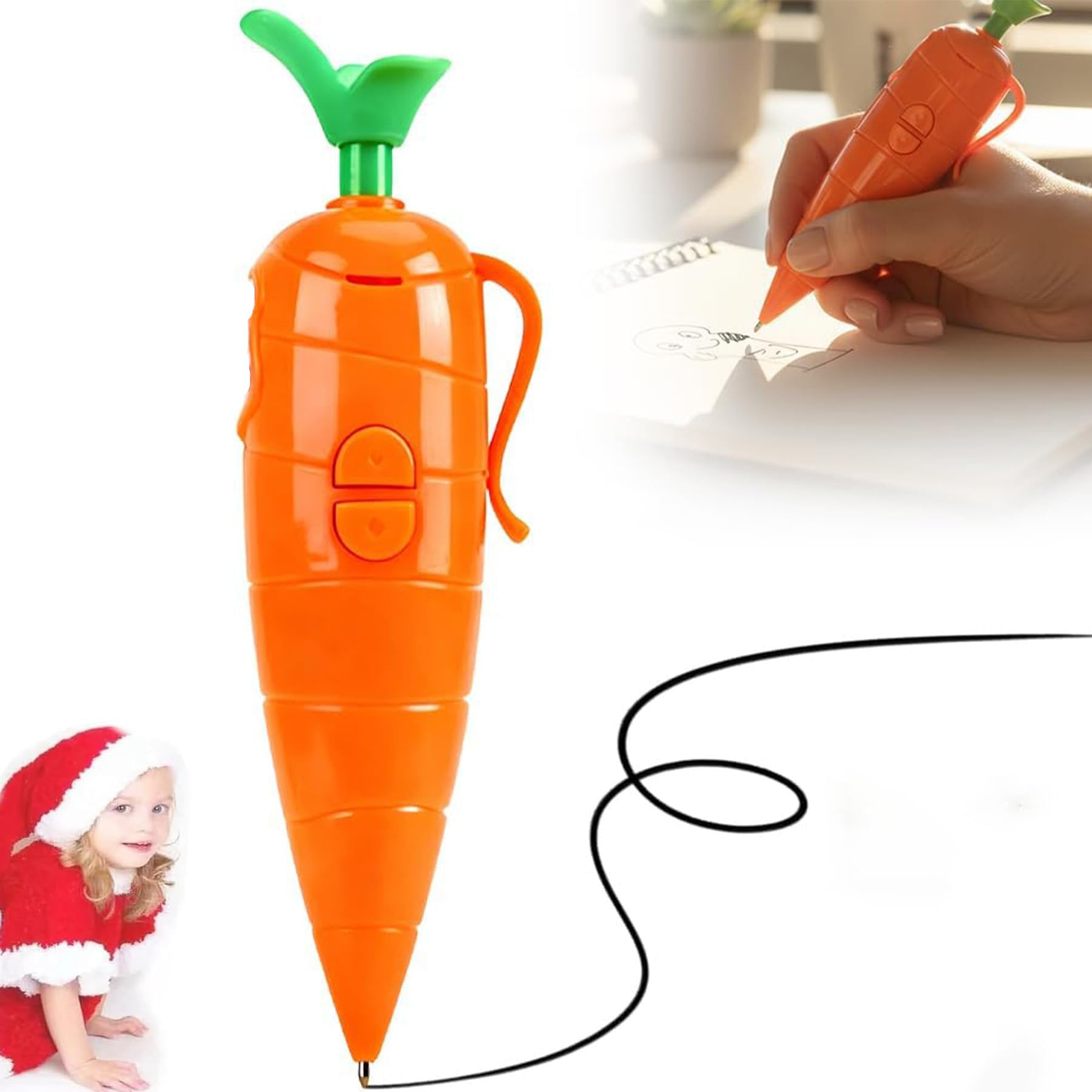 Carrot Recorder Pen Toy 60-Second Voice Recorder,Cute Carrots Pen with Playback & Audio Recorder Smooth-Writing Ballpoint Pen - Fun & Creative Gifts for Students, Teachers (1pcs)