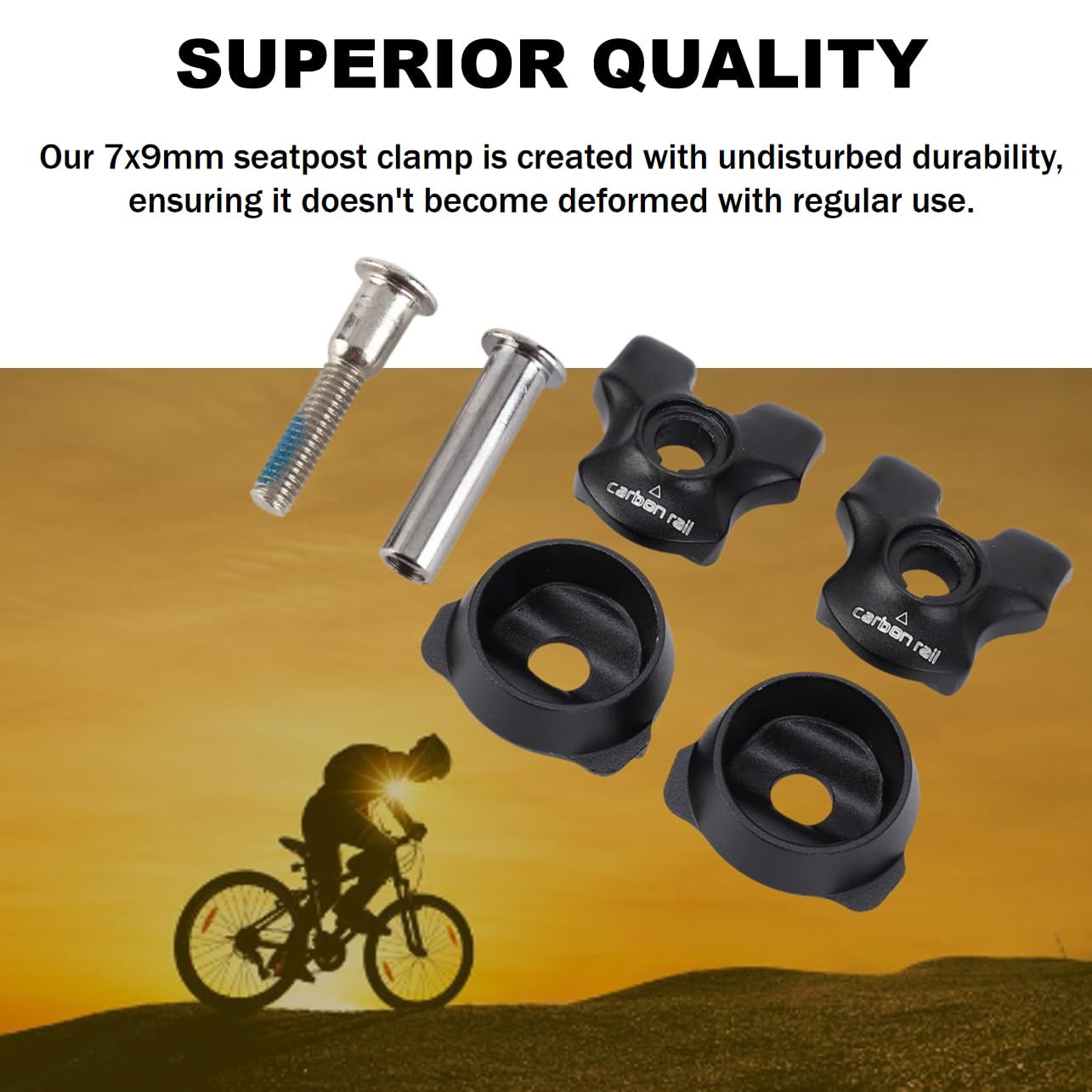 Kit De Conversion De Tige De Selle Yhenlovtt – 2 Colliers De Serrage Rapide Pour Rails 7x9 Mm (ovale) Et 7x7 Mm (rond) – Noir, Acier, 65 G