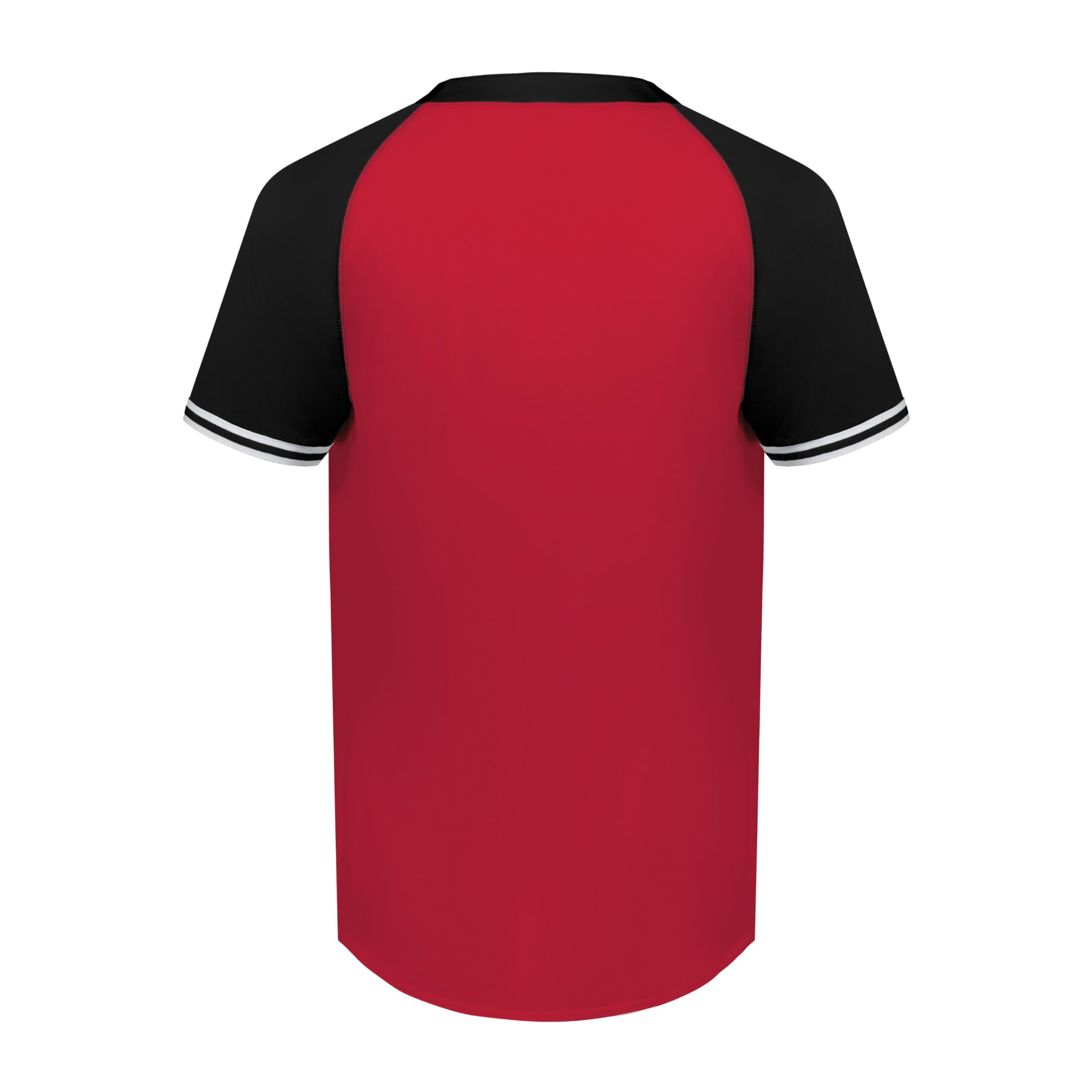 Augusta Sportswear Boys Cutter+ Henley Jersey, Scarlet/Black, Small