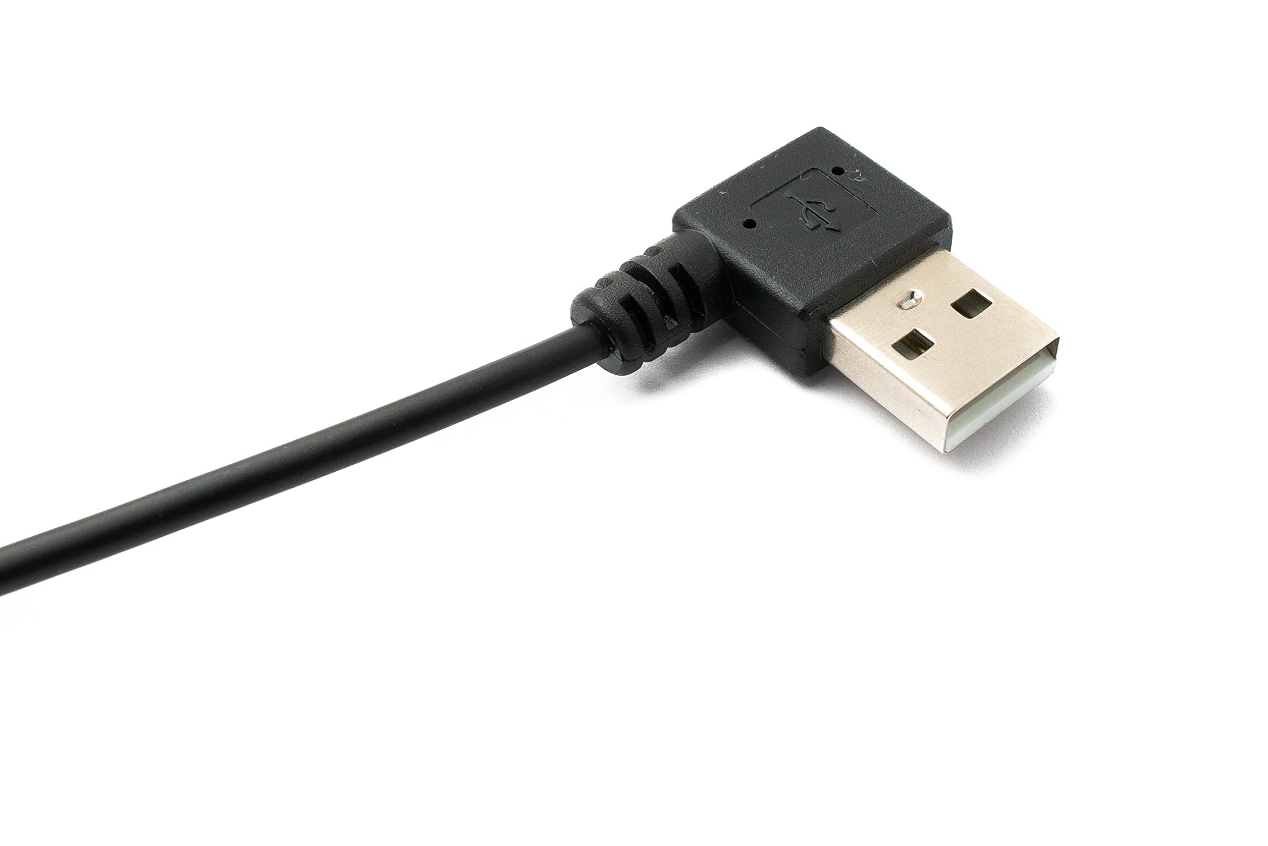 System-S USB 2.0 Spiralkabel – 100 Cm, Typ A Auf Mini B, Gewinkelt, Schwarz, 480 Mbit/s