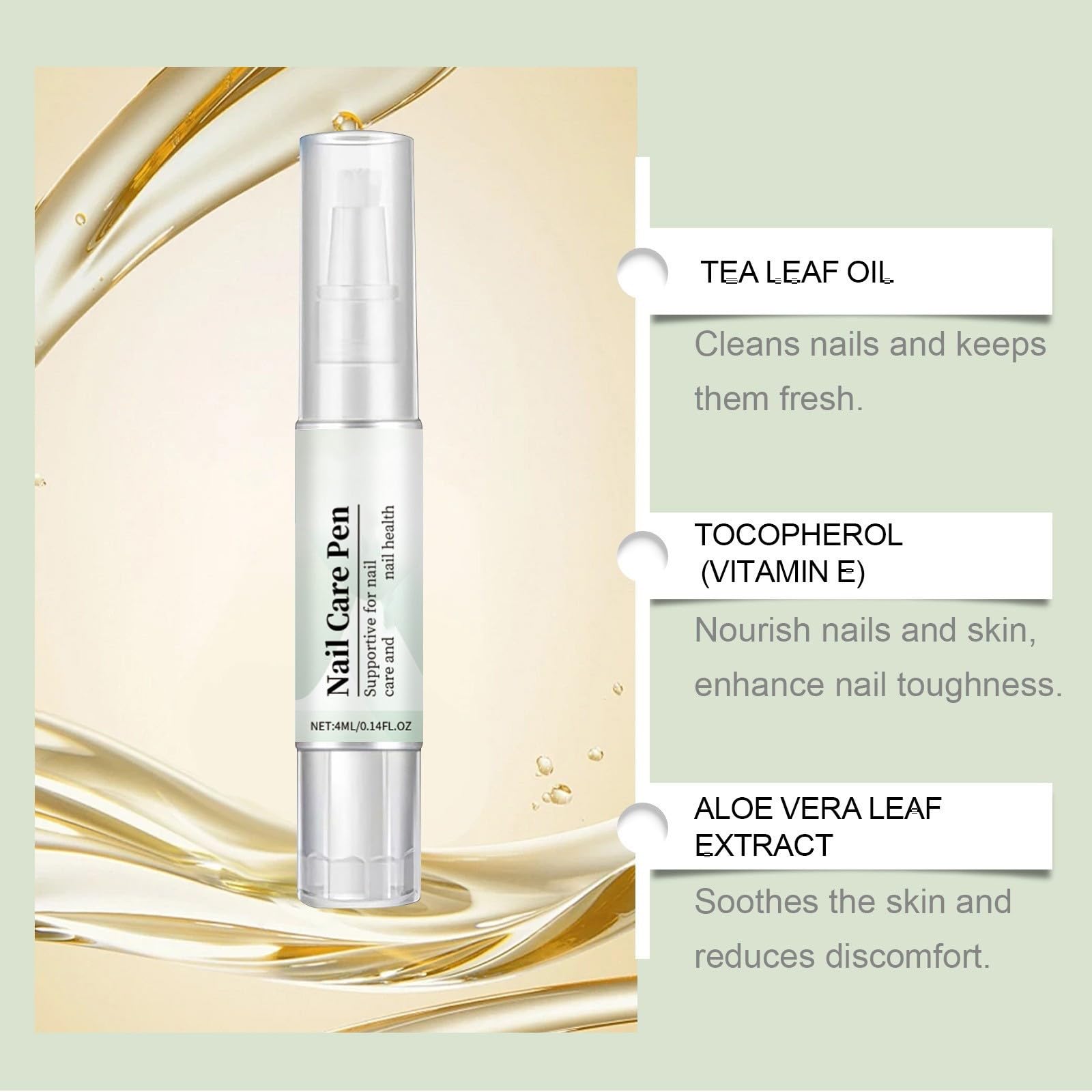 Nail Care Pen Nagelpilz Stift, Das Original, Kosmetische Pflege Bei Nagelpilzinfektion Schnell & Effektiv, Mit Teebaumöl, Vitamin E & Aloe Vera (8 PCS)