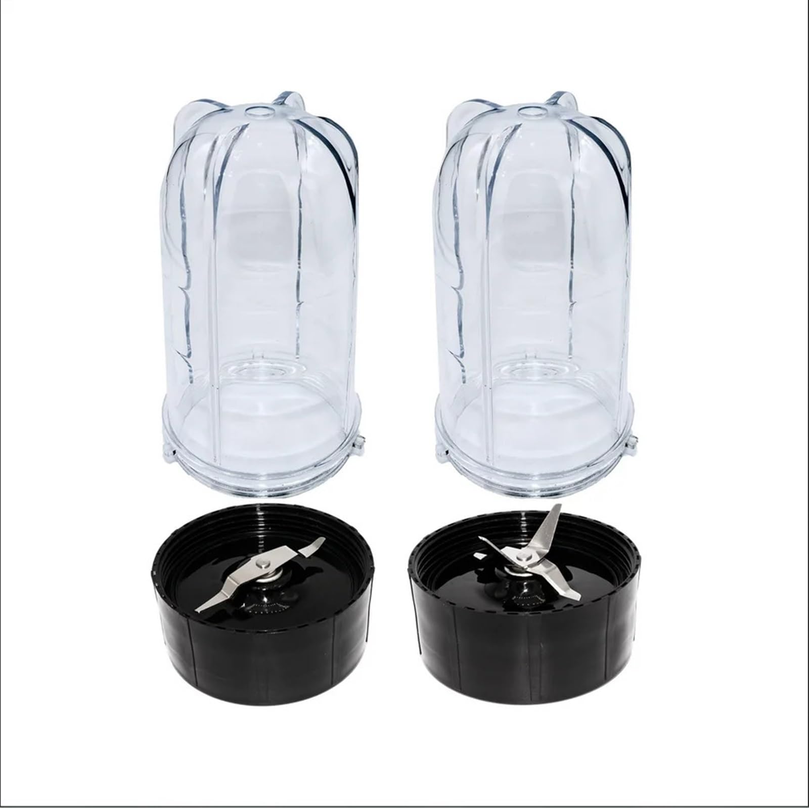 Zestaw 2 wysokich kubków o pojemności 16 uncji z kombinacją krzyżowych i płaskich noży do sokowirówki Magic Bullet Blender 250 W MB-1001 Wymienne ostrze blendera