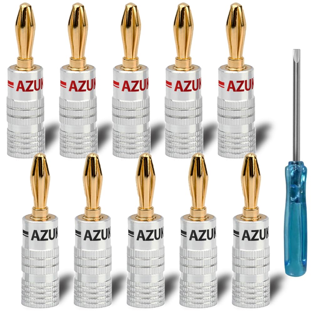 Amazon.co.jp: バナナプラグ【10本セット】24K 金メッキ オーディオ用