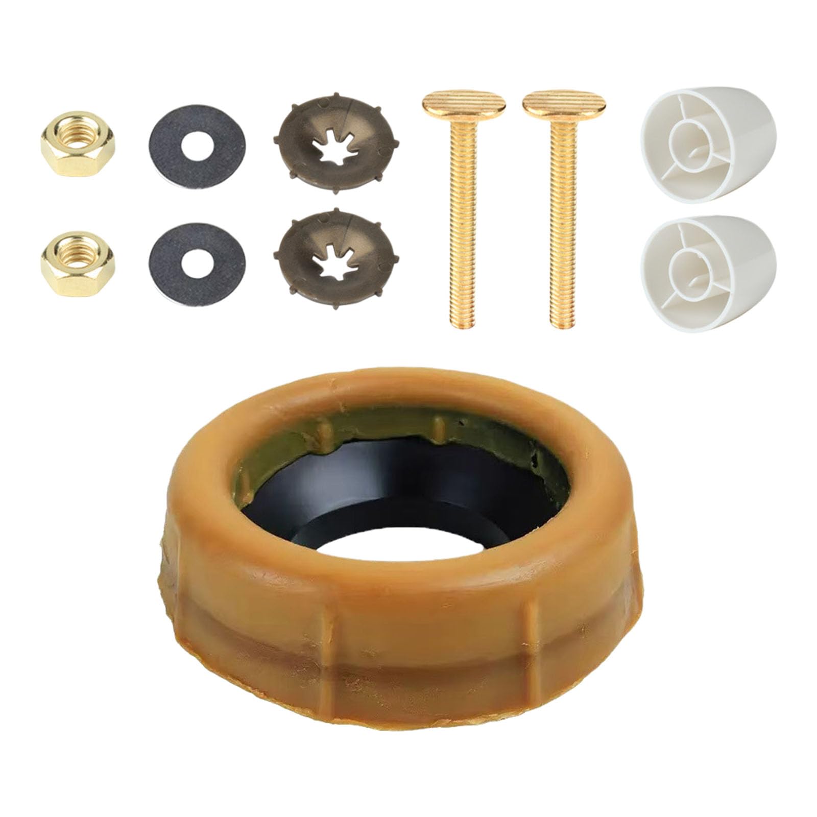 Cazstyk Multicolor Quick Install Toilet Flange Seal Featuring Thick Wax Rings And Stylish Bolt Caps Corrosion-Resistant Wax Rings With Flange Seal For Toilet Leak And Bolt Covers