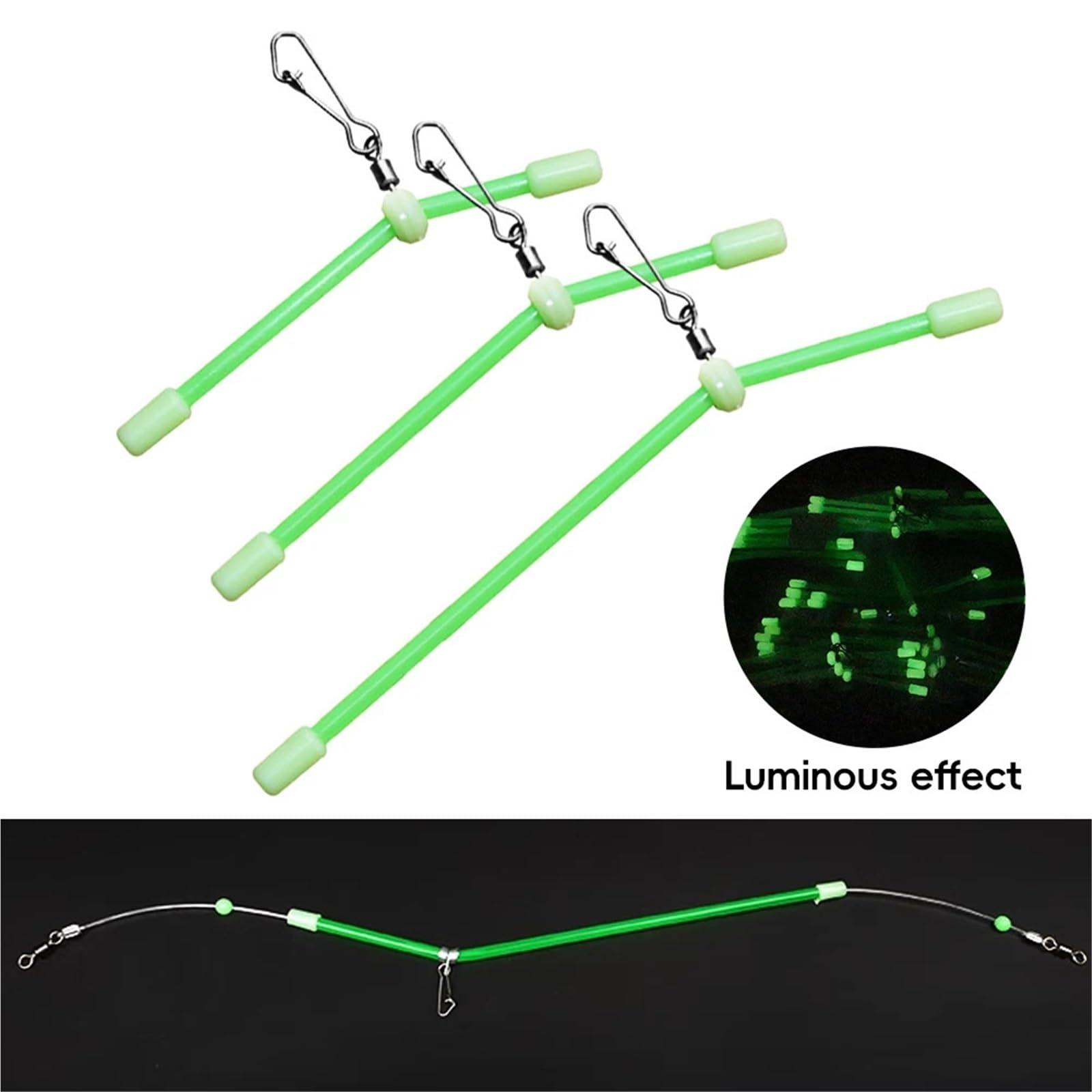 50 Conectores de Equilibrio for Pesca, 7/10/12/15/20/25 cm, Tubo PVC Luminoso, Aparejos, alimentador antienredos, Accesorios for Peces para la Pesca