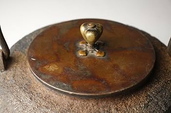 Amazon.co.jp: LIG平安 光玉堂造 紫斑銅蓋 手取形鉄瓶 茶道具 共箱