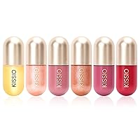 Vista 7 de KISSIO Plumper de labios, brillo de labios de color, potenciador de labios, extractos de plantas, suero labial que rellena los labios, brillo labial