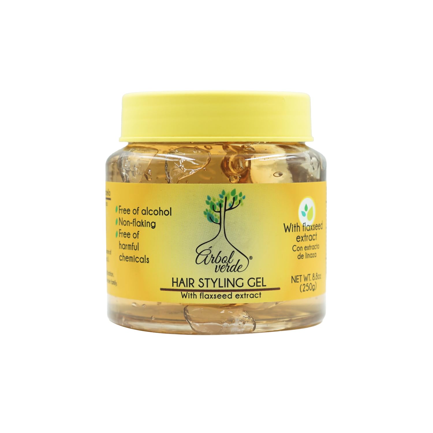 Árbol Verde Flaxseed Hair Gel – Natural Hair Styling Gel with Rosemary – Alcohol-Free, Residue-Free – Strong Hold & Shine – 8.8 oz – Made in Mexico
