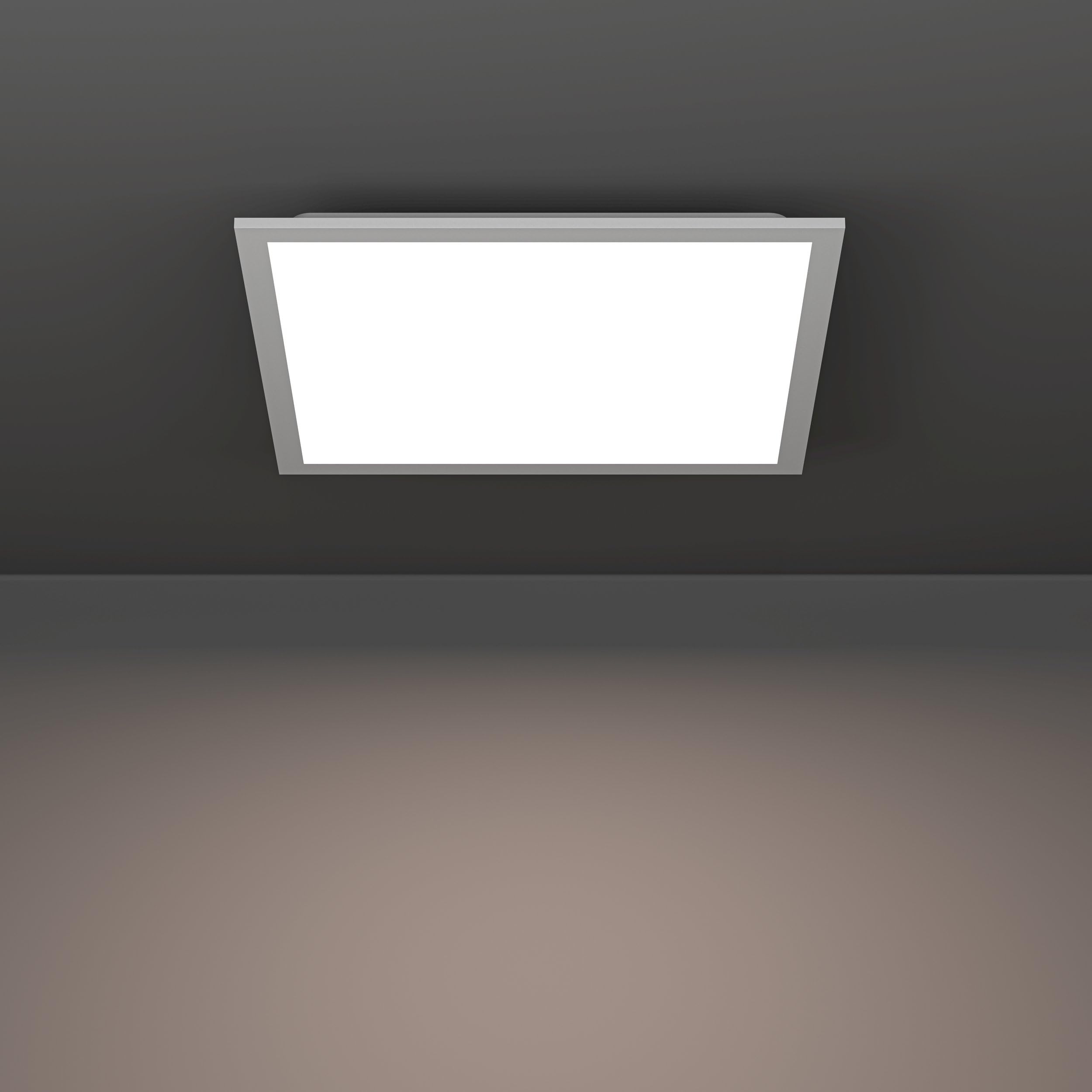 Eglo Plafonnier LED Moradillo, lampe de plafond avec dip switch, panneau | plat en métal et plastique blanc, éclairage blanc chaud, blanc neutre, blanc froid, luminaire 40 x 40 cm