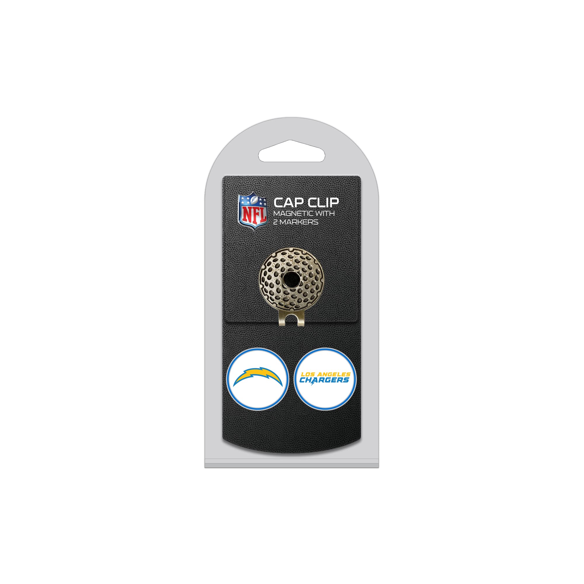 Team Golf NFL San Diego Chargers Cap Clip With 2 Golf Ball Markers Golf Cap Clip with 2 Removable Double-Sided Enamel Magnetic Ball Markers, Attaches Easily to Hats