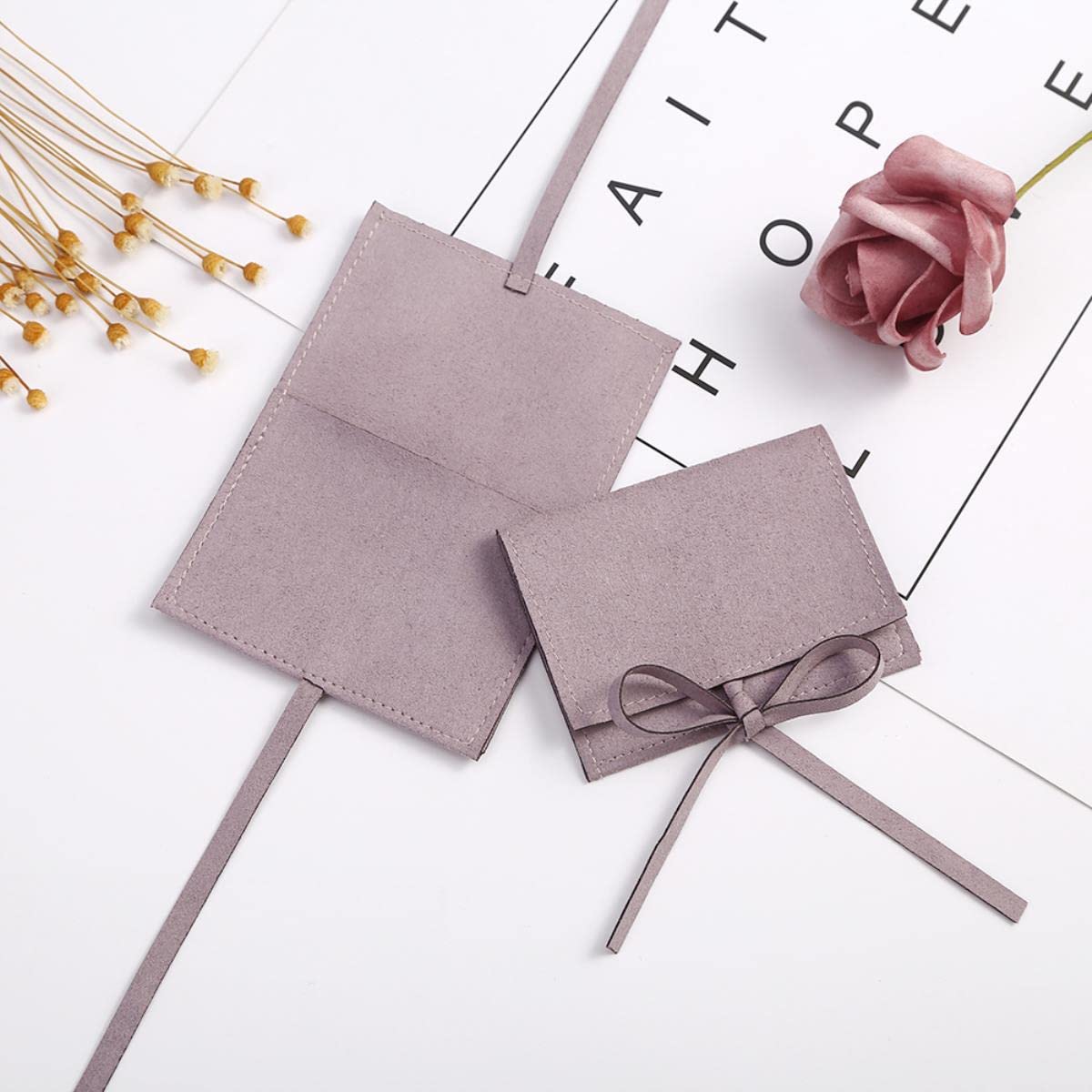 Mikrofaser-Samtbeutel, Schmuckbeutel, Beutel für Ohrringe, Halskette, Weihnachtsschmuck, Hochzeitsgeschenk, Paket, personalisierbar, 10 Stück, 8 x 6 cm