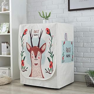 Housse de machine à laver poussière avec poche pour machine à laver Passe au sèche-linge Couvercle anti Cerf Sika60X46X85CM