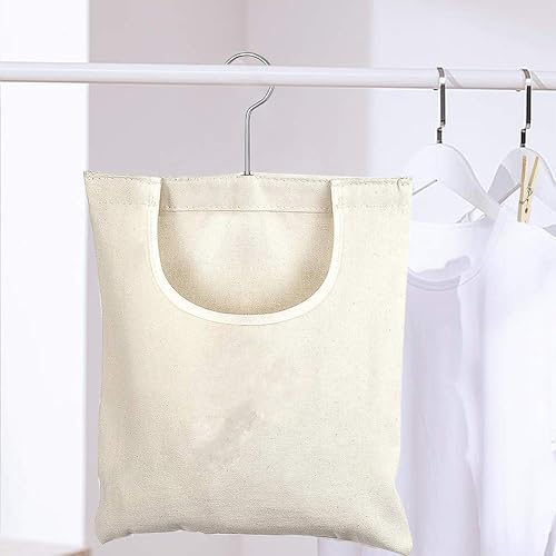 Miniatura 5 de JIANWEI Bolsa de lona para pinzas para ropa, soporte para bolsa, organizador de almacenamiento de alfileres de ropa con gancho, organizador de