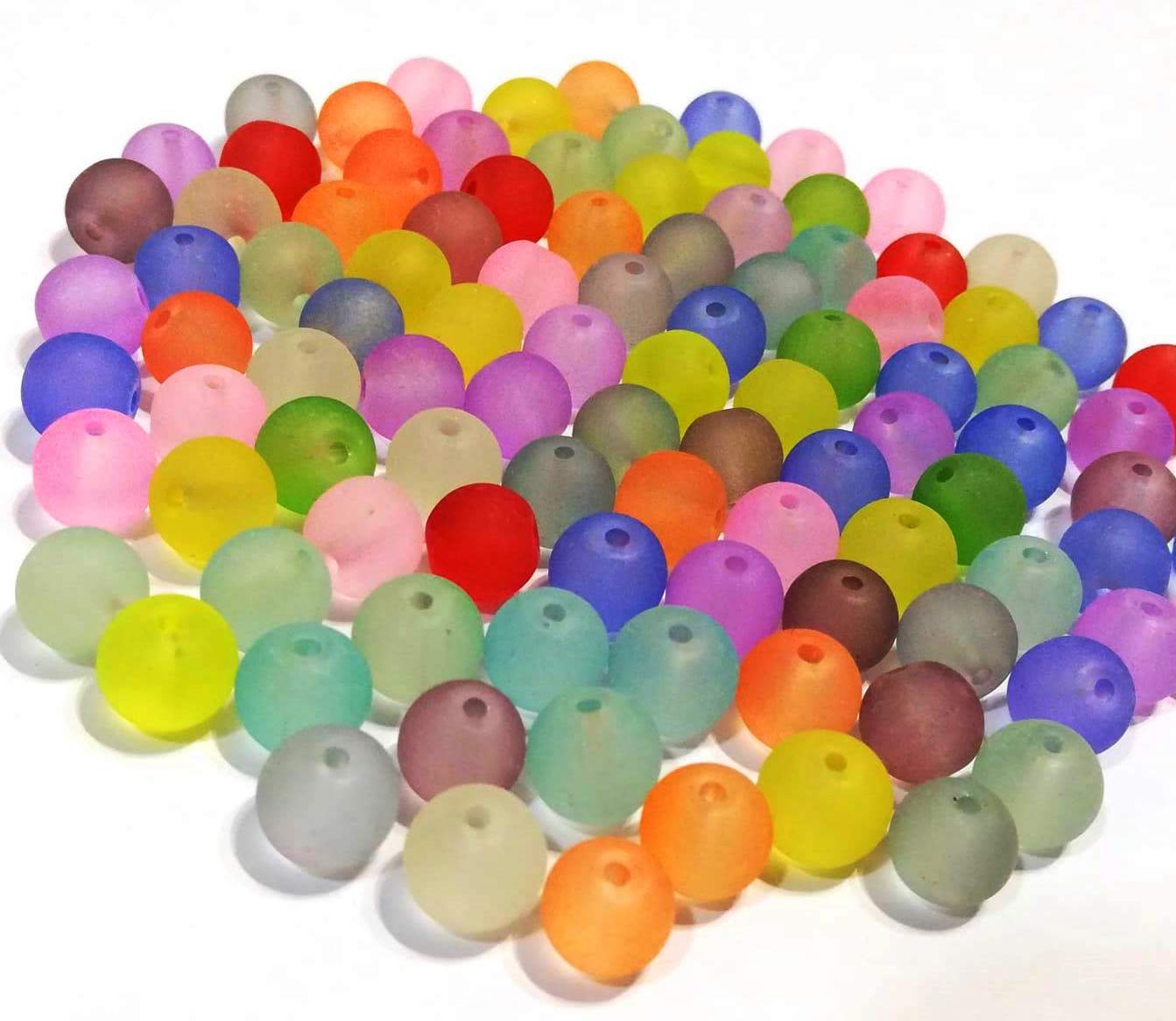 8 Mm 250 Pezzi Piccole Perle Di Vetro Imitazione Perla Rotonda Satinata Per La Creazione Di Gioielli Set Di Colori Assortiti - Italia - Foto 7