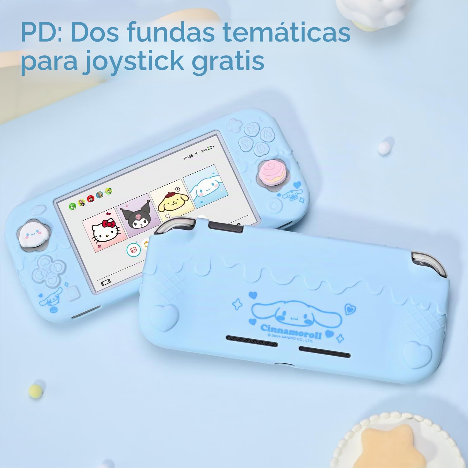 Kuitmor Estuche para Switch Lite, Funda Protectora de Silicona Suave, Carcasa Protectora Antirrayaduras Compatible con Switch Lite 2019 con 2 Tapas de Agarre