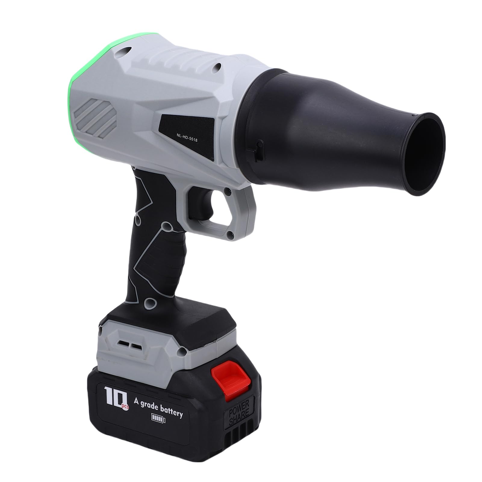 KUIDAMOS Soplador de Hojas Inalámbrico de Alta Potencia con Presión de Viento de 1280 G para Tareas de Limpieza en Exteriores (Verde)