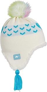 Turtle Fur Toddler Girls Sophie Plush Fleece Lined Earflap Faux Pom Beanie