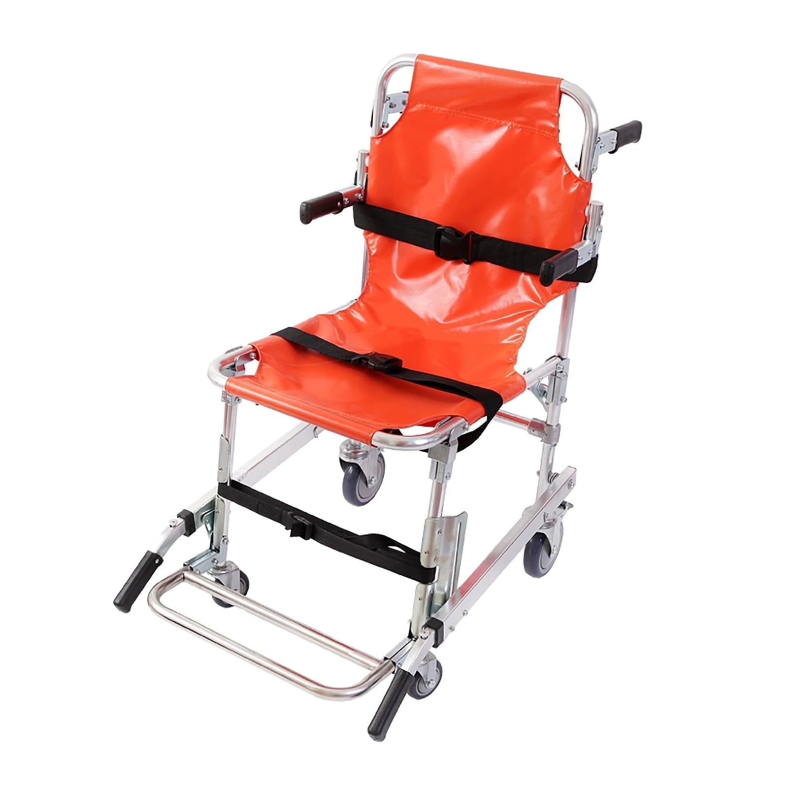 DadYa Aluminum alloy Stair Chair - Light Weight Foldaway Ambulance Firefighter Evacuation Medical Lift Stair Emergency Evacuation Chair with Quick Release Buckles(Orange)