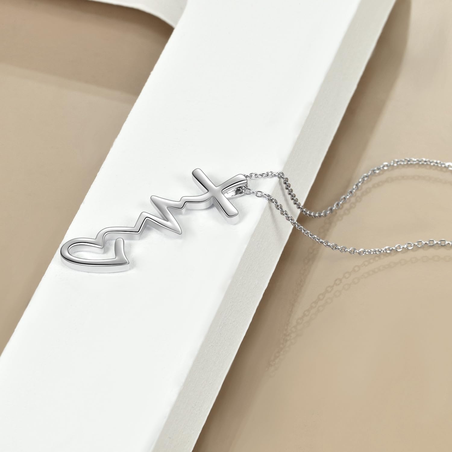 POPLYKE Faith Hope Love Necklace 925 Sterling Silver Faith Hope Cross Pendant Necklace Cross Religious Jewelry Gifts for Women Birthday - Image 3